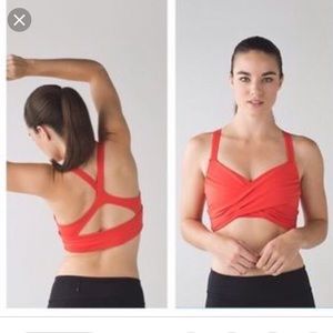 Lulu lemon red/orange wrap it up sports bra